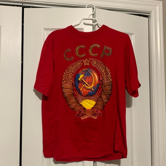 Vintage Soviet Union CCCP T shirt Red size XL Thrifted - Picture 1 of 3